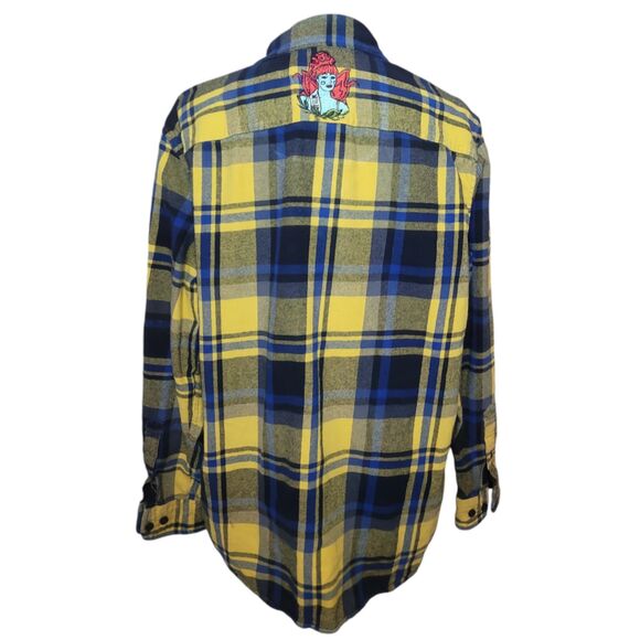 Miss Argentina Beetlejuice Upcycled Flannel | Large - Picture 1 of 3
